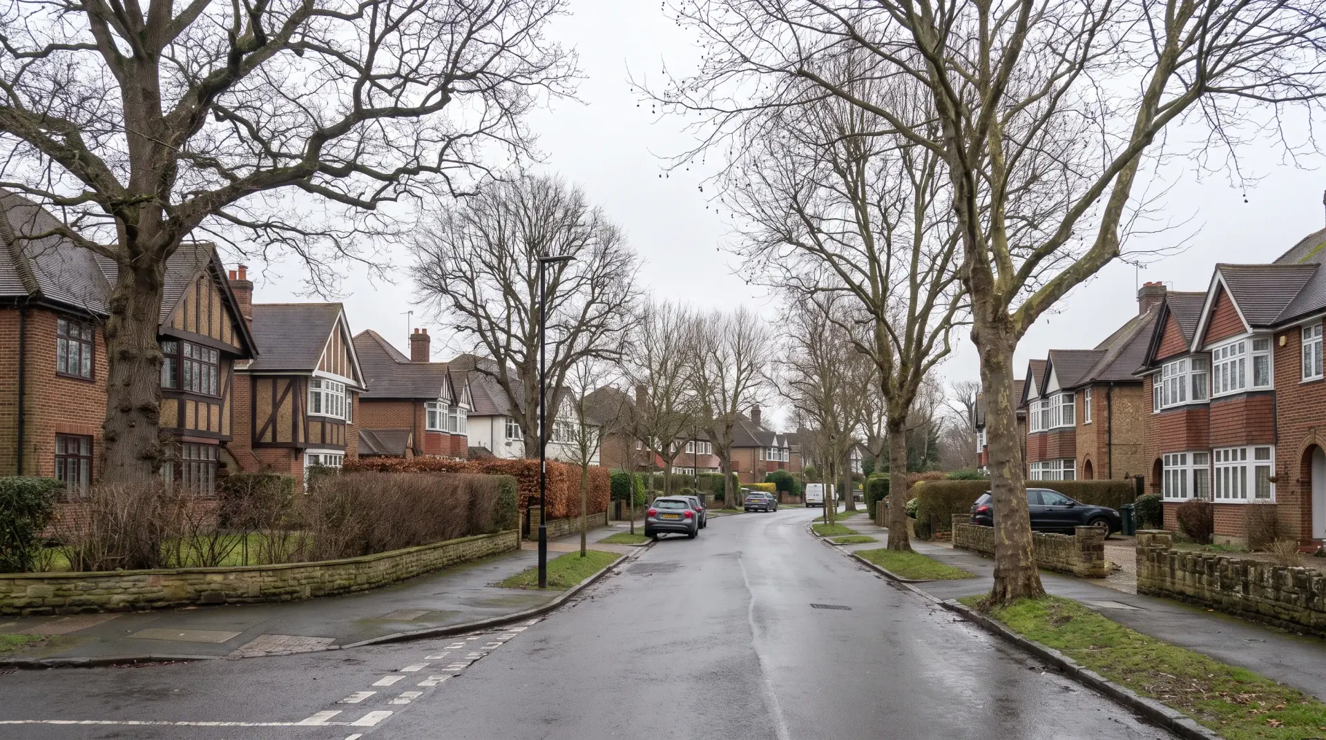 Electricians in Barnet — a street of detached suburban houses of the kind we work on across Barnet