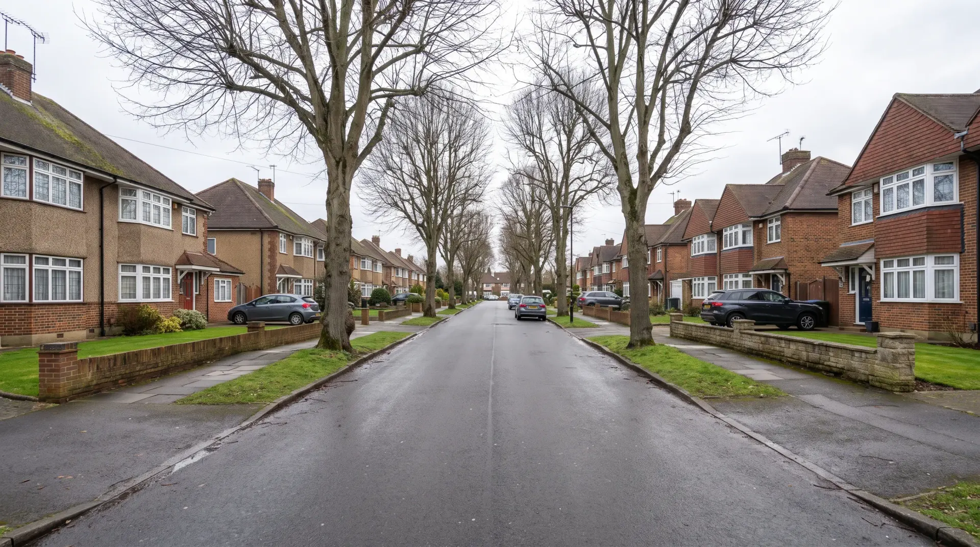 Electricians in Orpington — a street of detached suburban houses of the kind we work on across Bromley