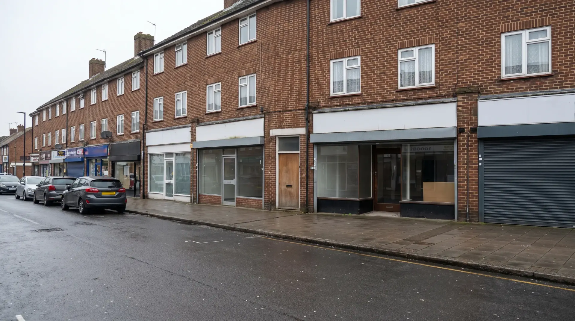 Electricians in Romford — a street of flats above shops of the kind we work on across Havering