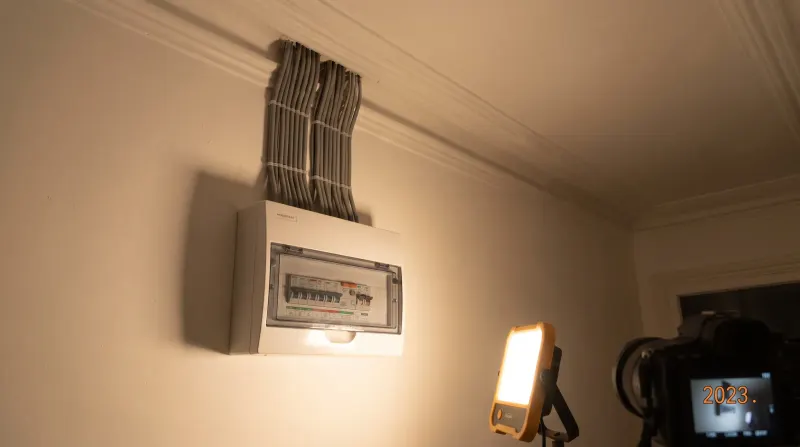 A modern consumer unit fitted in a Victorian hallway, found by an emergency electrician in Plaistow