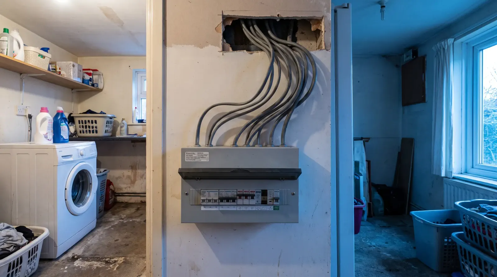 A consumer unit in the utility room of a detached house — fuse board upgrade in Abbey Wood