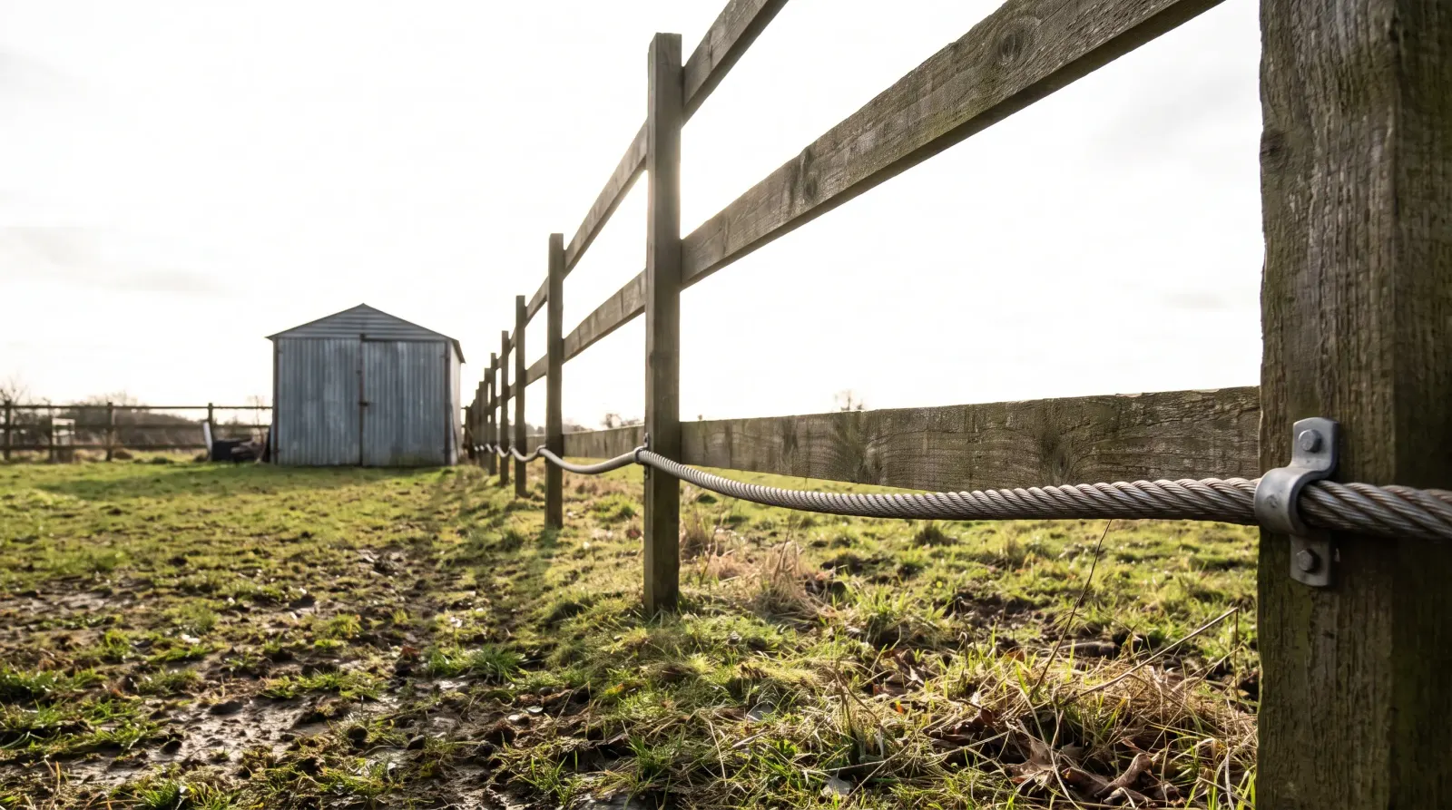 Armoured cable running to a garden outbuilding — outdoor power supply in Canvey Island